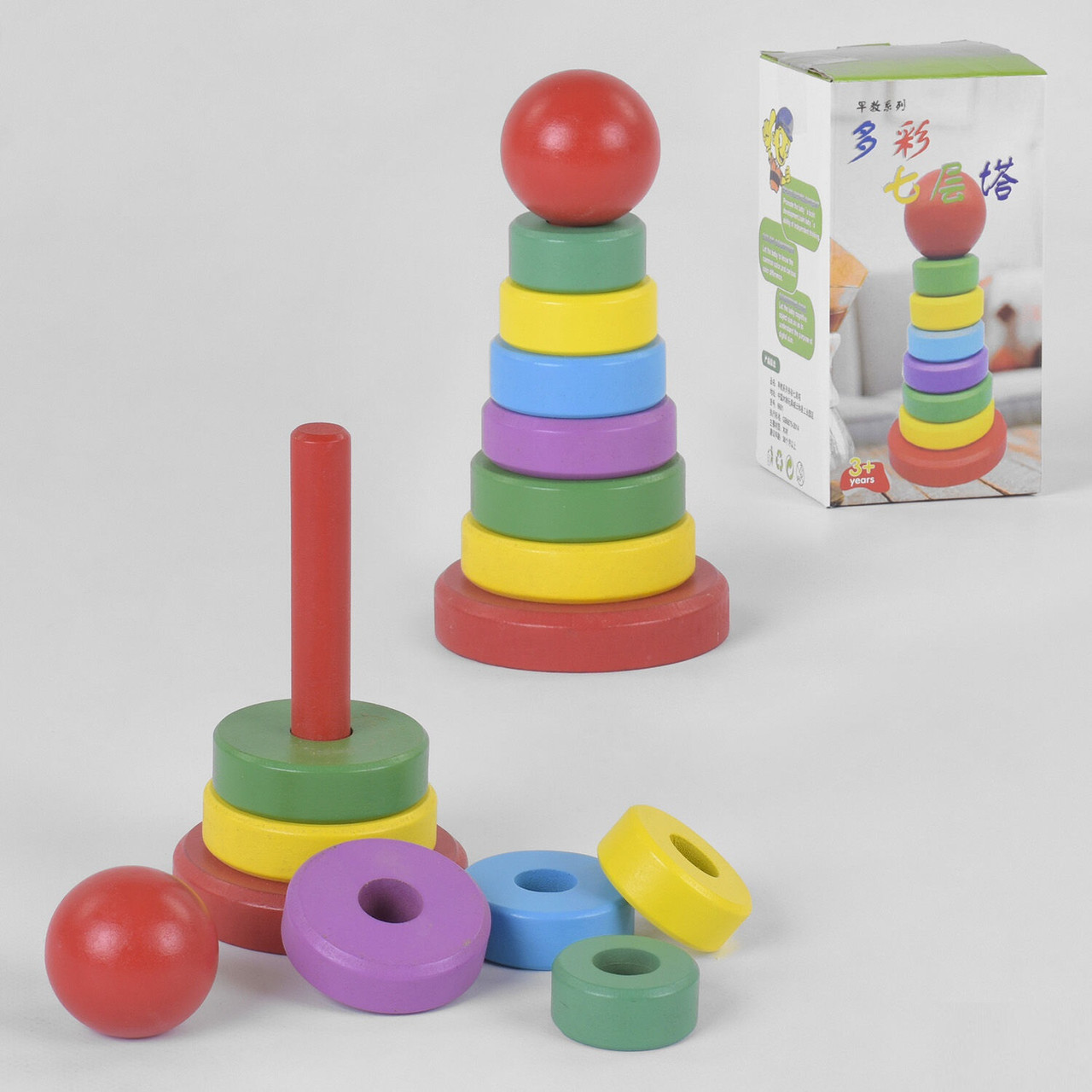 Дерев'яна гра пірамідка С 39392, фото 1