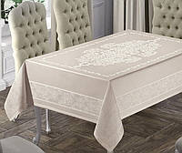 Скатерть тефлоновая Jumbo beige LUXURY LINENS 160х220 см