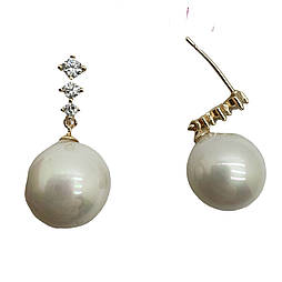 Сережки  xuping. 25х12 мм. 18 к