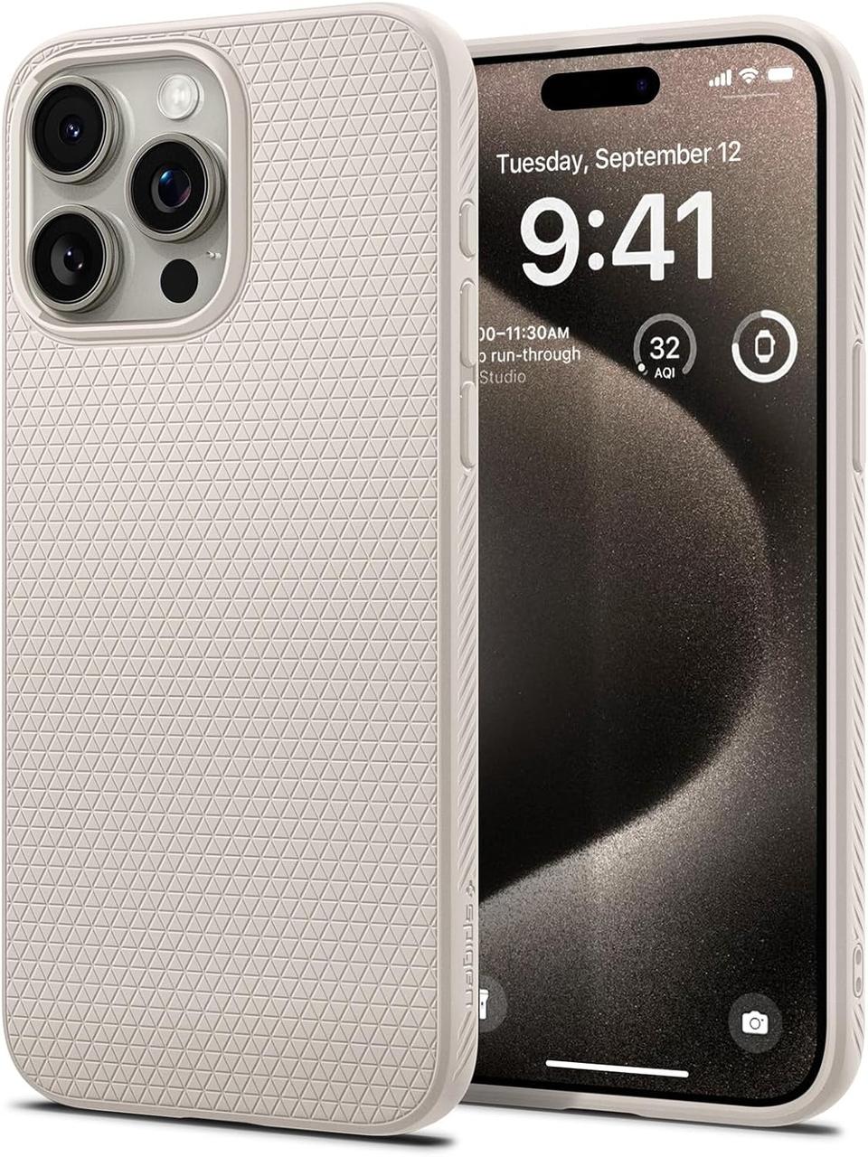 Чохол Spigen для iPhone 15 Pro - Liquid Air, Natural Titanium (ACS07217)