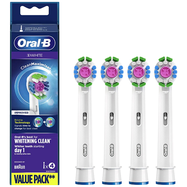 Насадки на зубні щітки Oral-B EB18p 3D White Luxe CleanMaximiser (4 шт.)