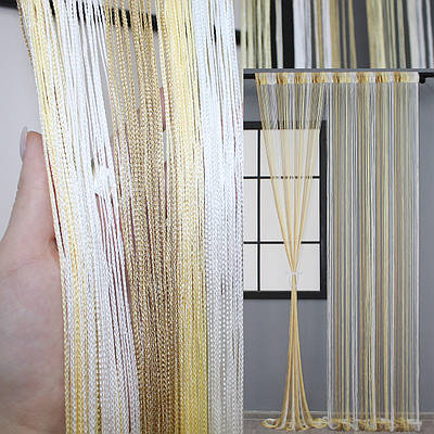 Штори-нитки (1 шт 3х3 м). Колір бежевий з білим. Код  61-013