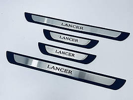 Накладки на пороги Mitsubishi Lancer 9 (Y-1 хром-пласт) TAN24