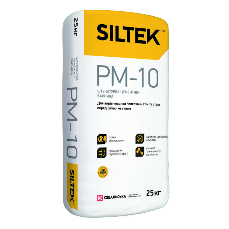 SILTEK PM -10/25кг   Штукатурка цементно-вапняна. Ручного та машинного нанесення.