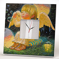 Уникальные интерьерные часы "Ангелочек" оригинальное и необічное украшение для детской комнаты, спальни