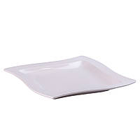 Тарелка подставная квадратная из фарфора 26 см большая белая плоская тарелка EK-77