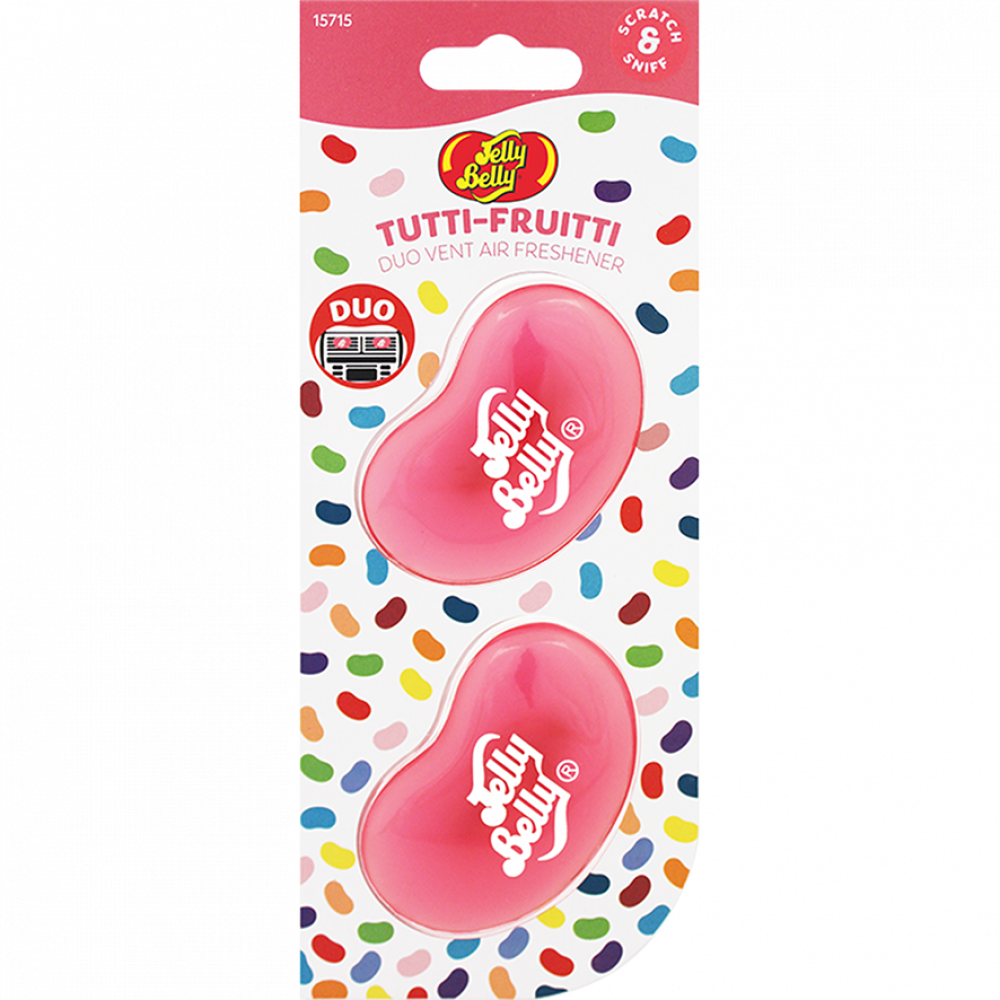 Ароматизатори для дефлектора автомобіля Jelly Belly Tutti-Frutti, 2 х 14 г Тутті-Фрутті, фото 1