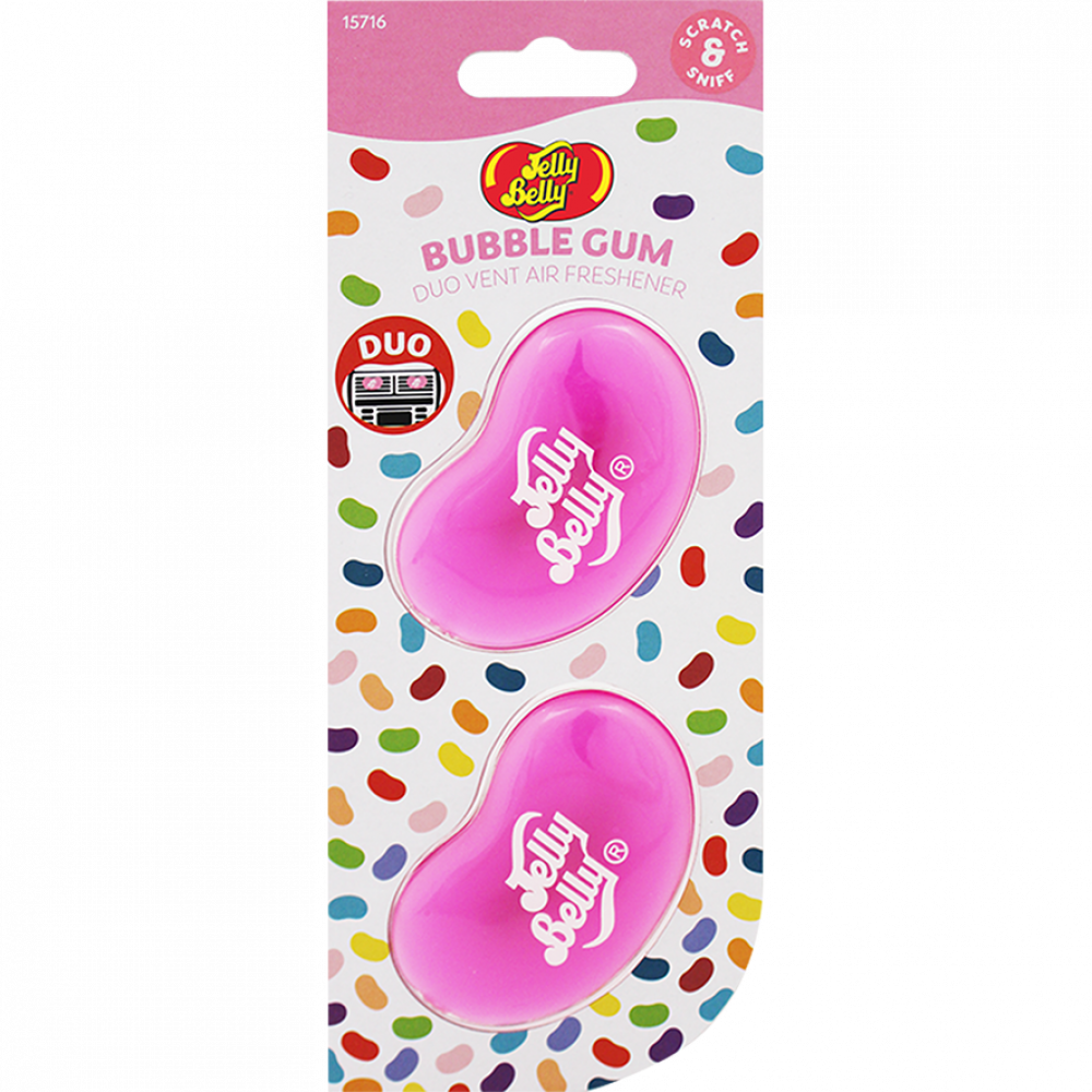 Ароматизатори для дефлектора автомобіля Jelly Belly Bubble Gum, 2 х 14 г Жувальна гумка, фото 1