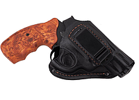 Кобура Револьвер 2,5 поясная + скрытого внутрибрючного ношения формованная с клипсой (кожа, черная) BAV