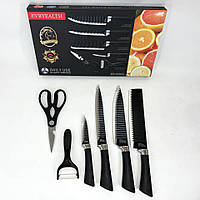 Набор кухонных ножей из стали 6 предметов Genuine King-B0011, набор ножей для кухни, кухонный ZD-406 набор