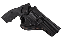 Кобура для Револьвера 4" поясная, на пояс формованная (кожаная, черная)