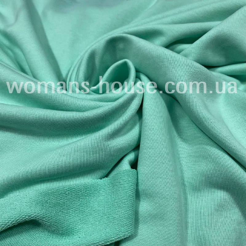 Тканина тринитка без начіса (петля) бавовняна Туреччина 180 см М'ята, фото 1