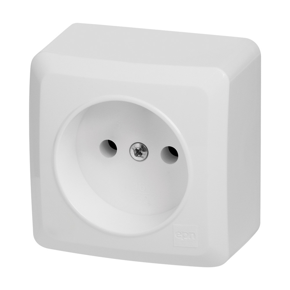 Розетка без заземлення Elektro-Plast Berg IP20 16А біла, фото 1