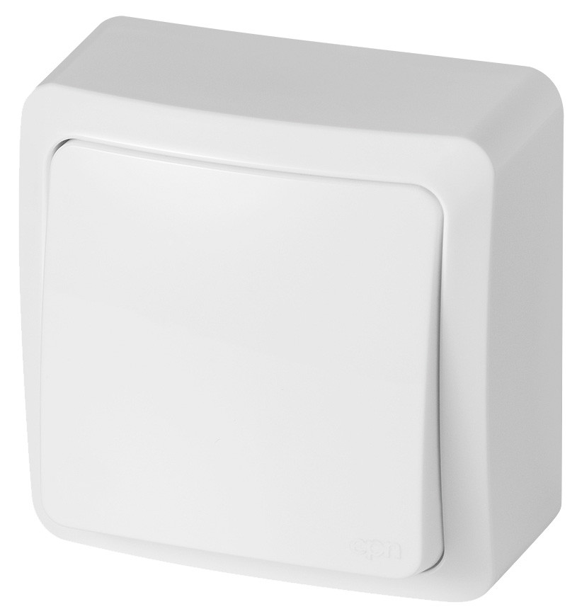 Вимикач 1-клавішний Elektro-Plast Berg IP20 10А білий, фото 1