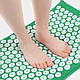 Масажний килимок з подушкою - аплікатор Кузнєцова для спини  60х40 см Зелений | акупунктурний килимок масажний, фото 2