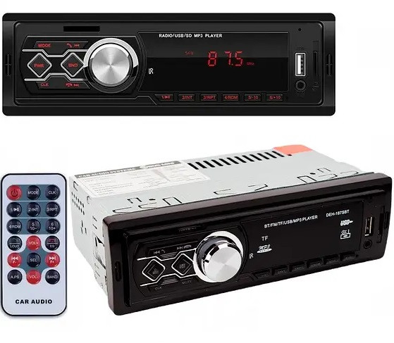 Автомагнітола 1097BT — Bluetooth MP3 Player, FM, USB, microSD, AUX — З'ЄМНА панель