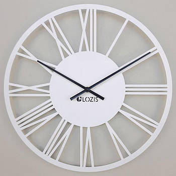 Металевий настінний годинник Glozis Rome White
