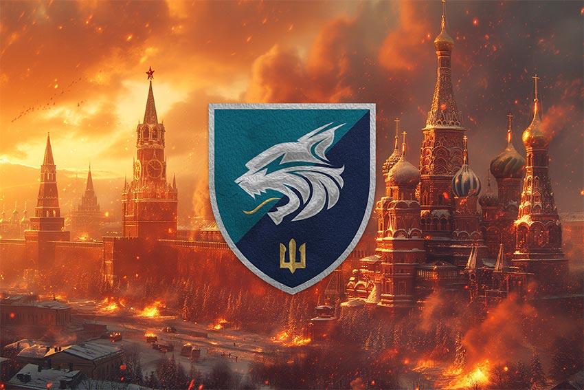 Прапор 137 ОБМП ЗСУ (лого 2) кремль палає