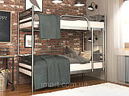 Ліжко двоярусне металеве FLY DUO МК. Двоповерхове ліжко в дитяче з металу в стилі Loft 90х190