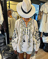 Женская блуза вышиванка с орнаментом Белая