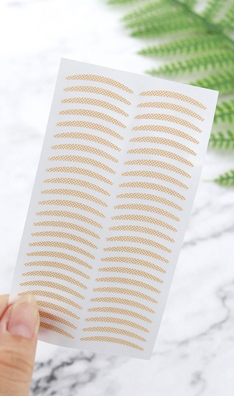 Наклейка для корекції навислої повіки тонкі колір бежевий 15 листів (720шт). Смужки для повік, фото 1