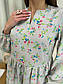 Коротке квіткове плаття із завищеною талією і розкльошеною спідницею (р. 42-52) 2PL5598, фото 5