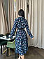 Квіткове плаття сорочка завдовжки міді з поясом (р. 42-52) 2PL5602, фото 10
