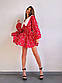 Коротке плаття у квітковий принт з білим коміром і рукавами ліхтариками (р. S, M) 66PL5604Е, фото 2