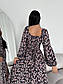 Квіткове міді плаття зі шнурівкою на спині та рукавами ліхтариками (р. 42-48) 55PL5613, фото 9