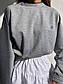 Жіночий комплект коротка біла спідниця з прошви та сірий вільний світшот (р. S, M) 66KO3612Е, фото 6