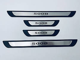 Накладки на пороги Peugeot 5008 (хром-пласт) TAN24