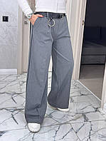 Женские классические брюки палаццо из костюмной ткани на высокой посадке (р. 42-48) 43SH1075