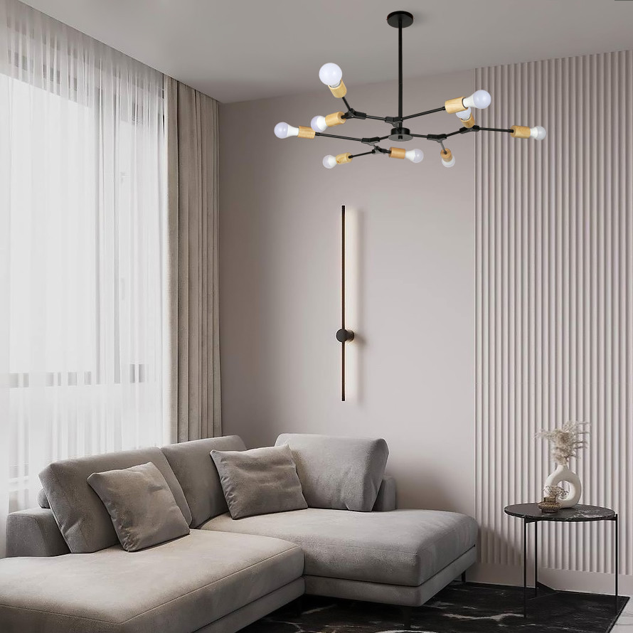 Черная люстра в стиле лофт на 9 ламп (910-902-9 BK) (ID#1116770071 ...