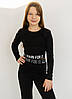 Костюм для дівчинки топ і кльош штанці <unk> Мікродайвінг колір чорний, фото 5