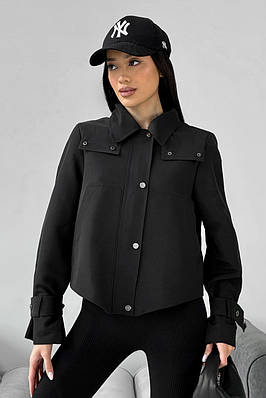Жіноча чорна куртка вітрівка