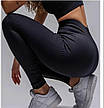 Молодіжні безшовні лосини, легінси в чорному кольорі в рубчик розмір універсальний, фото 6