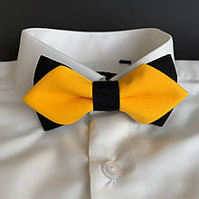 Краватка-метелик I&M Craft з гострими кінцями жовтий з чорним (100136N)