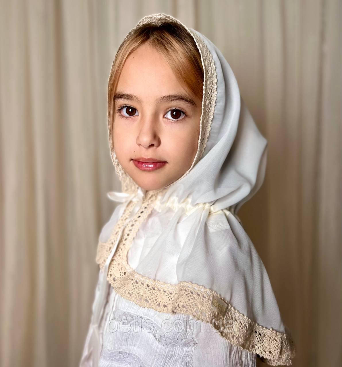 Палантин "Натхнення" для дітей Молочний Шифон арт.27682555 60*90 см(р)