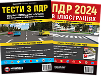 Комплект ПДР 2024. (Тести з ПДР + ПДР в ілюстраціях). Видавництво "Моноліт"