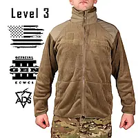 Флисовая куртка американской армии Propper Gen III Polartec Fleece Jacket койот, тактическая кофта армии США
