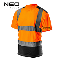 Футболка сигнальна помаранчева, темний низ, розмір M/50, Neo Tools (81-731-M)