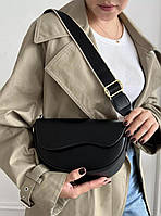 Жіноча асиметрична сумка через плече / сумочка крос-боді з широким ремінцем