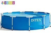Семейный каркасный большой бассейн Intex, детский круглый бассейн для дачи из ПВХ 28200
