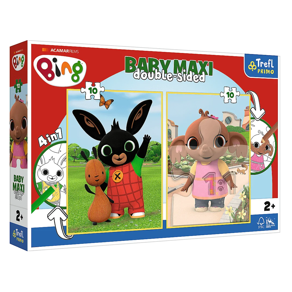 Пазли + розмальовка "Кролик. Друзі з дитинства", 10+10 елементів Trefl (5900511430028)