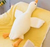 Мягкая игрушка-подушка для обнимашек ОПТОМ лучший антистрес 50 см игрушка для сна в виде гуся белого цветаgif