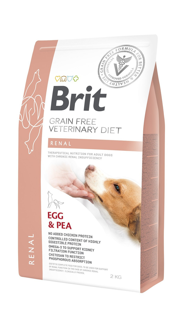 Лікування сухого корму для собак Brit Grain-free Veterinary Diet Dog Renal при нирковій недостатності з яйцем, горохом і гречкою 2