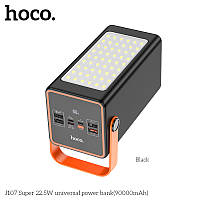 Hoco J107 Павербанк з ліхтарем 90000mAh 22.5W Black