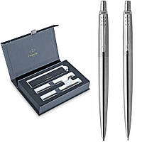 Набор Parker Jotter Stainless Steel CT BP+PCL, шариковая ручка + карандаш механический в подар. упак.