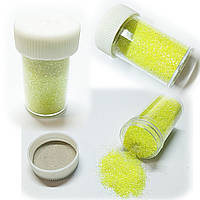 Блискітки декоративні (глітер сухий) неонові 12г / пісок / лайм (салатово-жовті) / № 209