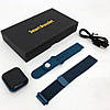 Smart Watch T80S, два браслети, температура тіла, тиск, оксиметр. Колір: синій KP-46, фото 5